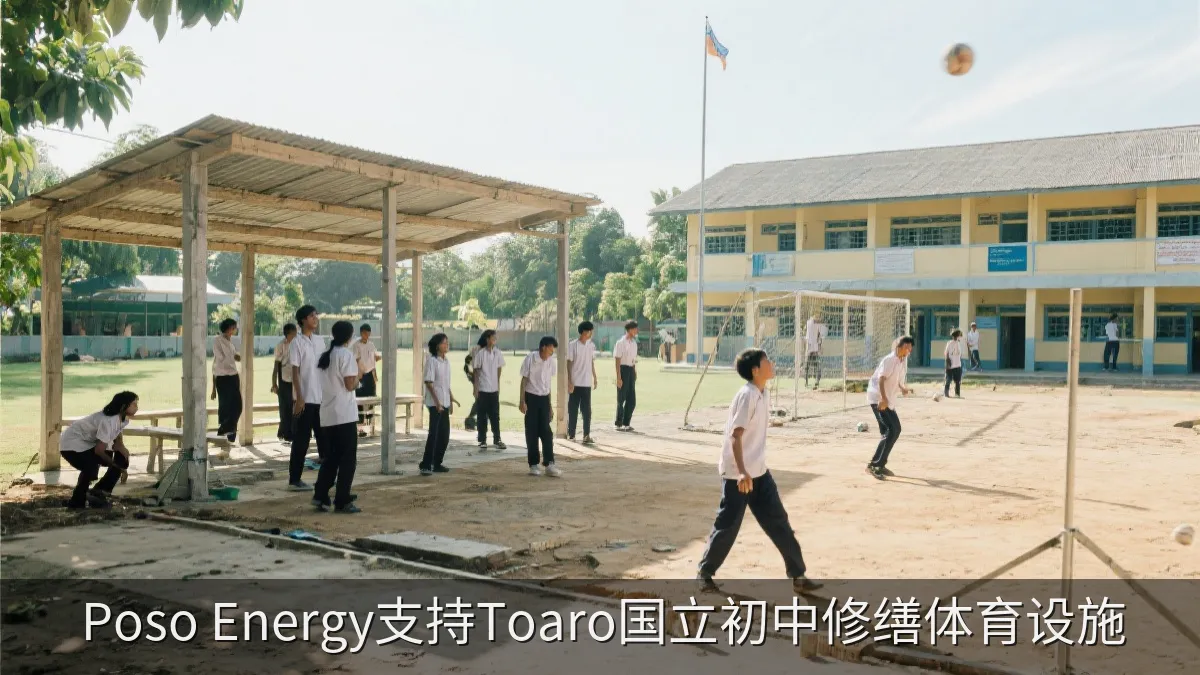 Poso Energy支持Toaro国立初中修缮体育设施